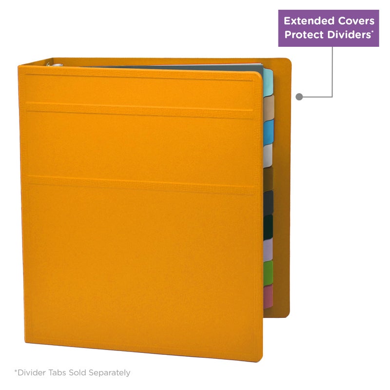 Carstens 3-Inch Heavy Duty 3-Ring Binder - Side Opening, Mango, Durable Plastic, Precision No-Gap Rings, Waterproof Cover, No Pockets, Holds 400 US Letter Sheets, BPA-Free, Made in USA (1736-00-3R) - Image 5